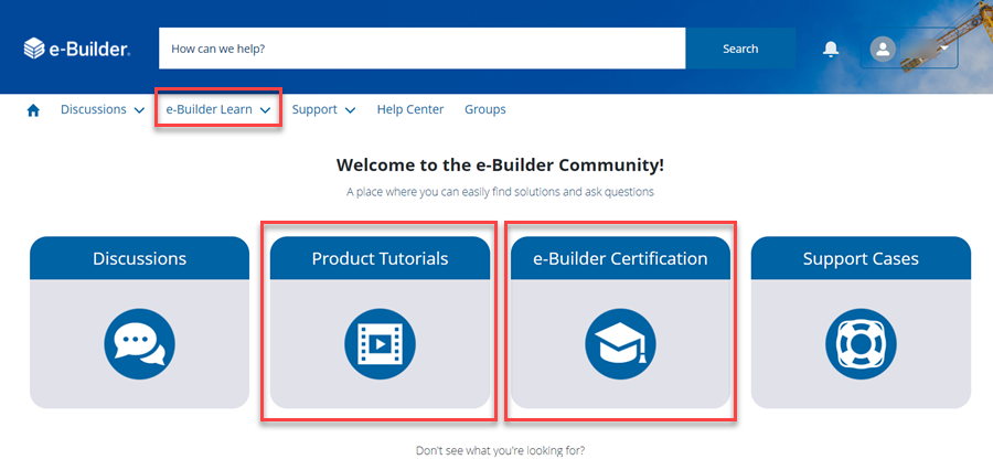 eB Community Learning Page
